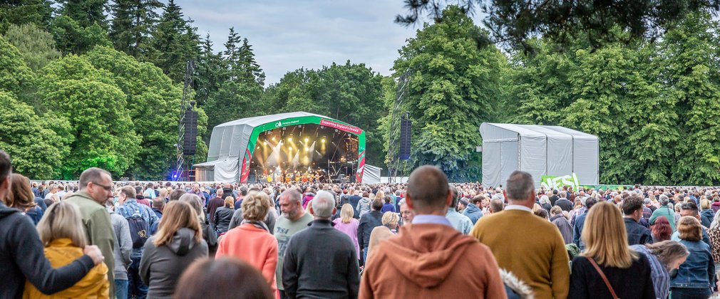 People watching Forest Live event from distance 