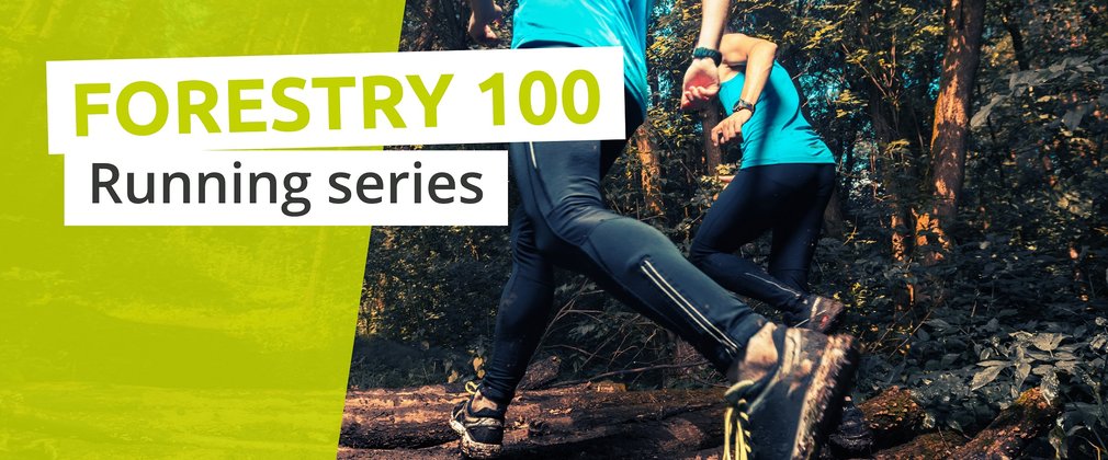 trail runners in forest