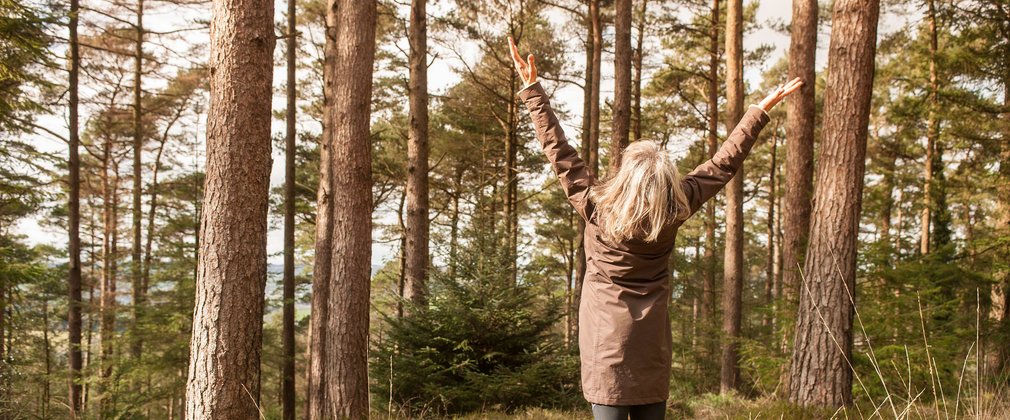 Woman in woodland