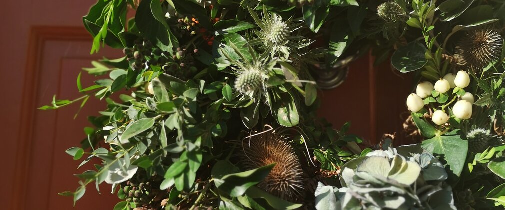An autumn wreath created by hand.