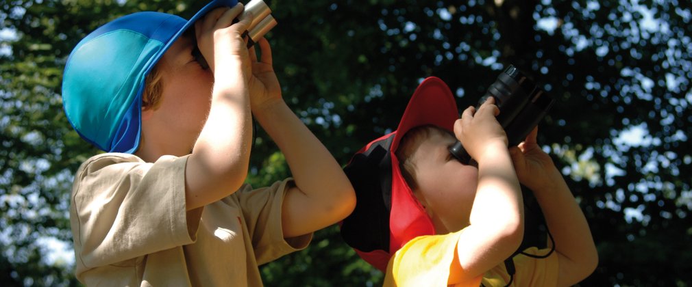 Children enjoying a birdwatching event