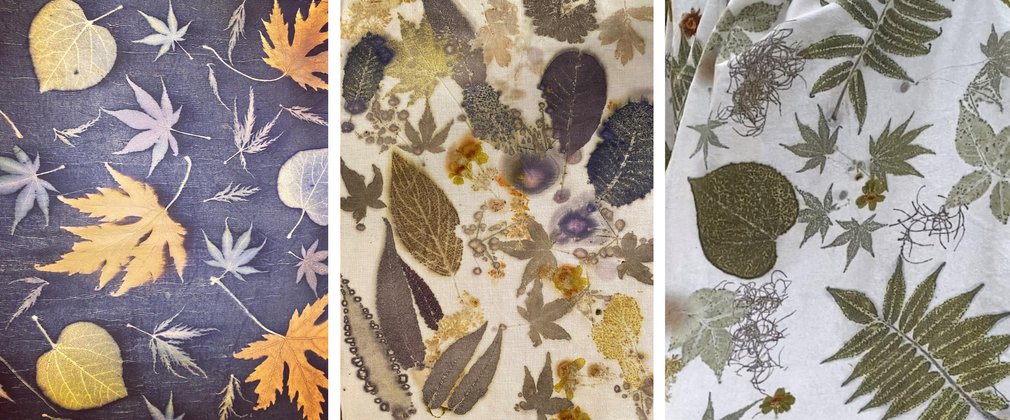 Bright botanical leaves printed onto material