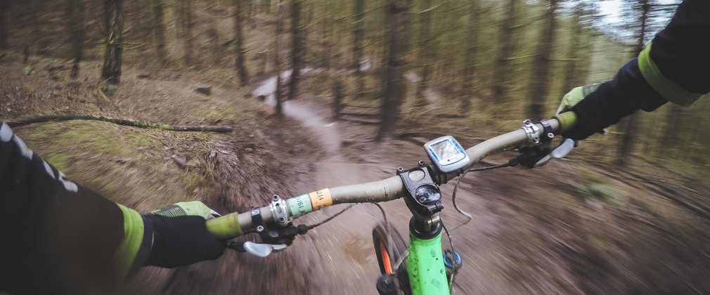 Cannock chase mountainbiker point of view