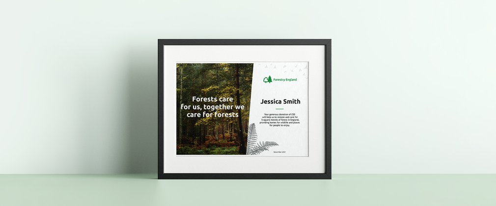 Certificate to thank you for donating