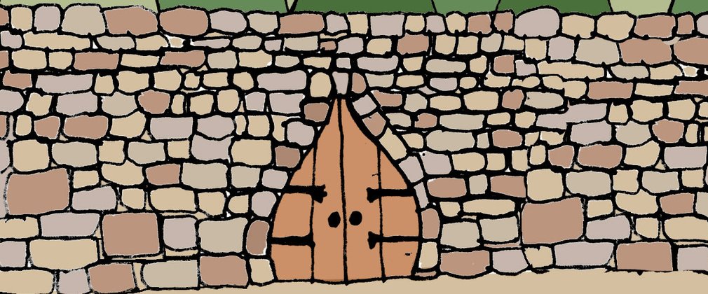 Dalby dry stone wall maze door