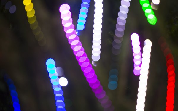 Glowing neon light trails