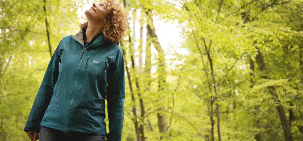 Kate Humble looking up at canopy
