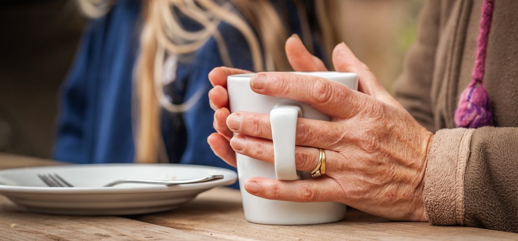 Holding coffee