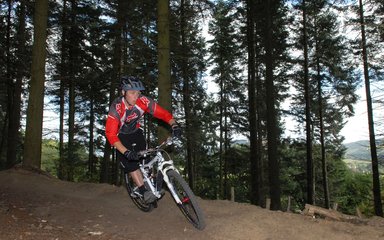Professional cyclist at Eastridge