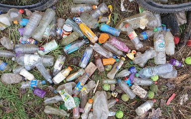 Pile of plastic bottles