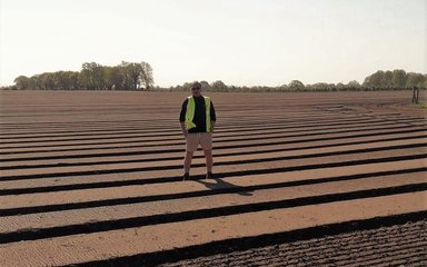 Man standing in nursery field