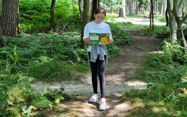 Girl on Gruffalo Orienteering course