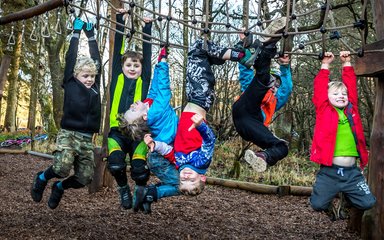 Kids swinging 