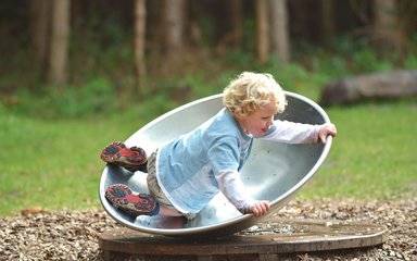 children enjoying play areas in the forest 