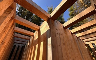 A structure in the forest produced from Douglas Fir