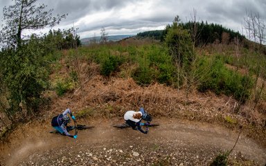 Mountain biking trail landscape