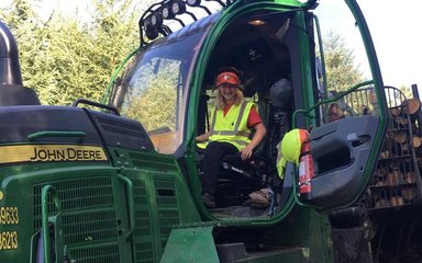 Woman in tractor