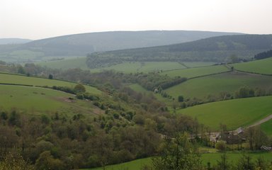 View of landscape from Bury Ditches viewpoint 