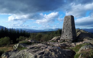 View of forest and hills from Carron Crag trail at Grizedale 