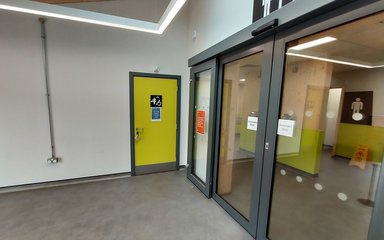 accessible changing facility door