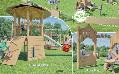 Artists impression of the toddler zone of the new play area at Delamere Forest