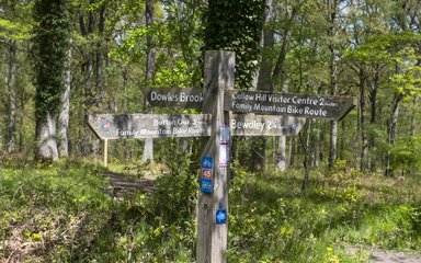 Signpost showing directions to Wyre Forest 