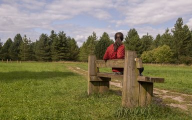 Sitting on a bench