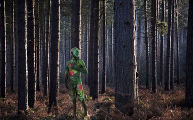 Figurine in forest
