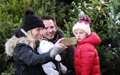 Family choosing Christmas Tree