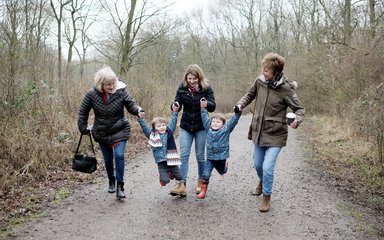 Family Walking at Fineshade Wood