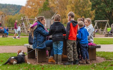 Group at picnic table