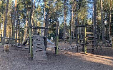 Children's play equipment in the forest