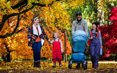 Family in the forest