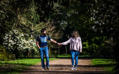 Boy and girl on walk 