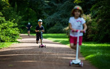 Children on scooter