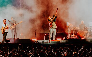 Snow Patrol performing at a concert