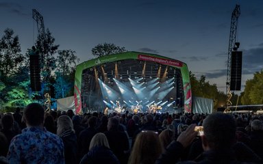 Forest Live Bedgebury Pinetum stage and audience twilight