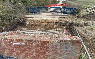 Bridge repair works at Chambers Farm Wood