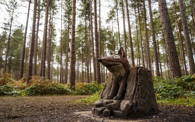 Gruffalo's friend, Fox sculpture in the forest