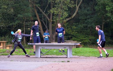 People playing table tennis at Salcey Forest