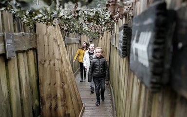 Children in trenches exhibition