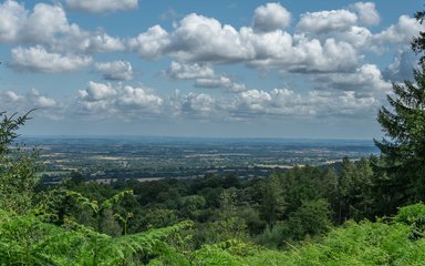 Blue sky and clouds over Vale of Taunton