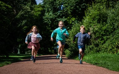 Kids running Westonbirt