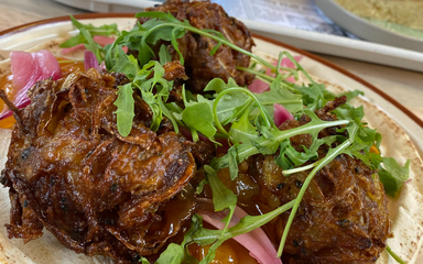 Flat bread falafel from Cafe Ambio
