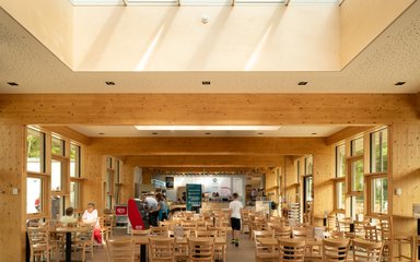 Wendover Woods Visitor Hub building cafe internal summer