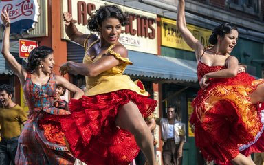 Dancers performing during the musical West Side Story