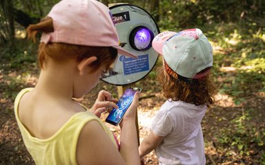 Children on Shaun the Sheep Glow Trail 