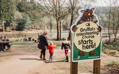 A sign that read Gruffalo Orienteering Course starts here