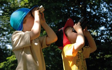 Children enjoying a birdwatching event
