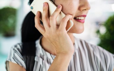 Woman on a phone call